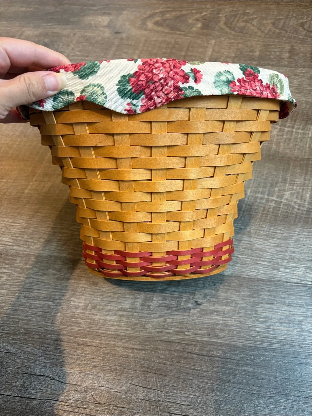 Longaberger 2002 Grandma Bonnie May Series Geranium Basket w/ Liner & Protector